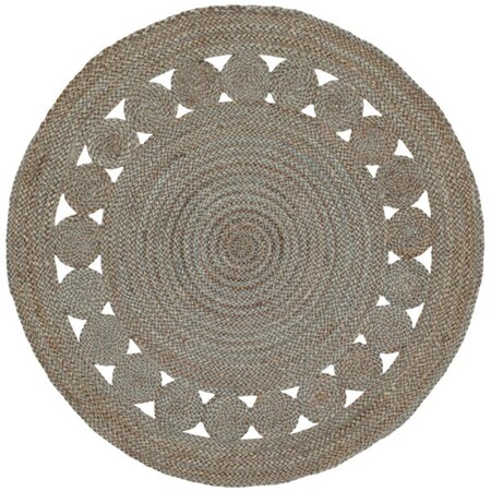 Safavieh 3 x 3 ft. Round Natural Fiber Hand Woven Rug, Grey NF364C-3R